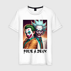 Футболка хлопковая мужская Rick Sanchez and Joker Morty - collab, цвет: белый