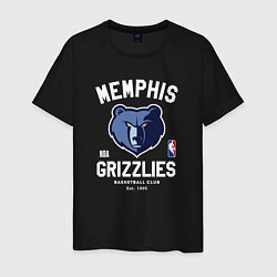 Футболка хлопковая мужская Memphis Grizzlies - NBA team, цвет: черный