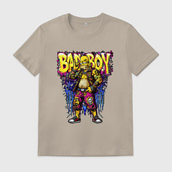 Футболка хлопковая мужская Гомер бед бой, цвет: миндальный