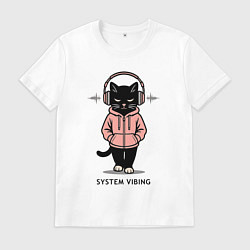 Футболка хлопковая мужская Sigma cat 3, цвет: белый