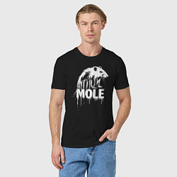Футболка хлопковая мужская Крот с надписью, цвет: черный — фото 2