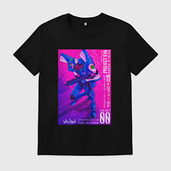 Футболка хлопковая мужская Евангелион 00 - Рей, цвет: черный