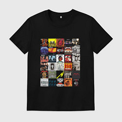 Футболка хлопковая мужская Metallica - обложки, цвет: черный