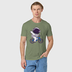 Футболка хлопковая мужская Space bike, цвет: авокадо — фото 2