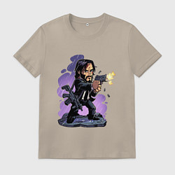 Футболка хлопковая мужская Джон Уик, цвет: миндальный