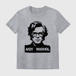 Футболка хлопковая мужская Энди Уорхол портретный образ, цвет: меланж
