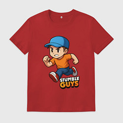 Футболка хлопковая мужская Stumble guys game, цвет: красный