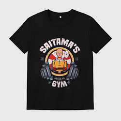 Футболка хлопковая мужская Ванпанчмен saitama gym, цвет: черный