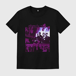 Футболка хлопковая мужская Depeche Mode in violet, цвет: черный