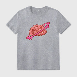 Футболка хлопковая мужская Saturn brain, цвет: меланж