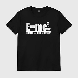 Футболка хлопковая мужская Формула энергии равна кофе с молоком, цвет: черный