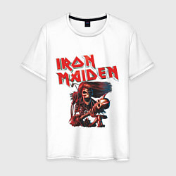 Футболка хлопковая мужская Iron Maiden, цвет: белый