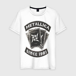 Футболка хлопковая мужская Metallica: since 1981, цвет: белый