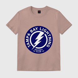 Футболка хлопковая мужская HC Tampa Bay Lightning, цвет: пыльно-розовый