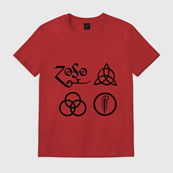 Футболка хлопковая мужская Led Zeppelin: symbols, цвет: красный