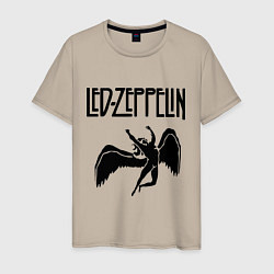 Футболка хлопковая мужская Led Zeppelin, цвет: миндальный