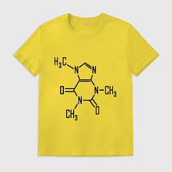 Футболка хлопковая мужская Кофеин формула, цвет: желтый