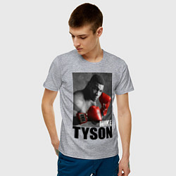 Футболка хлопковая мужская Mike Tyson цвета меланж — фото 2