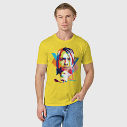Футболка хлопковая мужская Kurt Cobain: Colors, цвет: желтый — фото 2