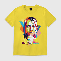 Футболка хлопковая мужская Kurt Cobain: Colors, цвет: желтый