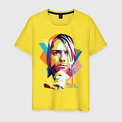 Футболка хлопковая мужская Kurt Cobain: Colors, цвет: желтый