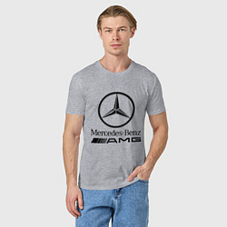 Футболка хлопковая мужская AMG, цвет: меланж — фото 2