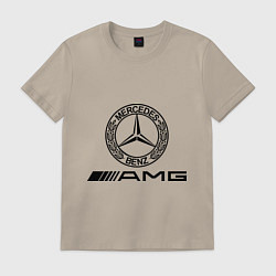 Футболка хлопковая мужская AMG, цвет: миндальный