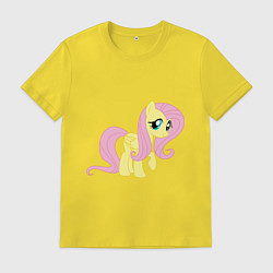 Футболка хлопковая мужская Пони пегас Флаттершай, цвет: желтый