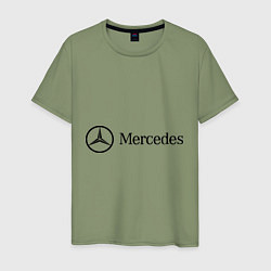 Футболка хлопковая мужская Mercedes Logo, цвет: авокадо