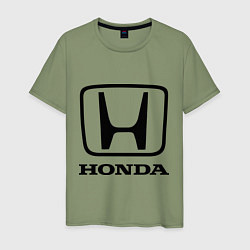 Футболка хлопковая мужская Honda logo, цвет: авокадо