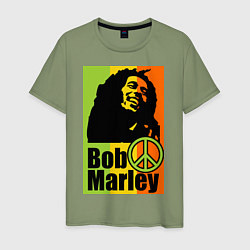 Футболка хлопковая мужская Bob Marley: Jamaica, цвет: авокадо