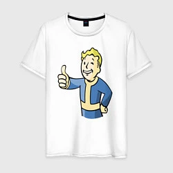 Футболка хлопковая мужская Fallout vault boy, цвет: белый