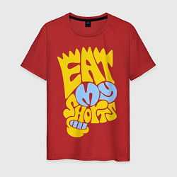 Футболка хлопковая мужская Bart: Eat my shorts, цвет: красный