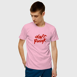Футболка хлопковая мужская Daft punk цвета светло-розовый — фото 2