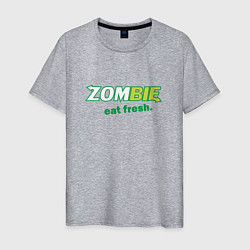 Футболка хлопковая мужская Zombie - eat fresh, цвет: меланж
