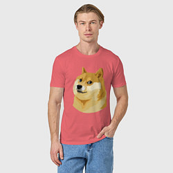 Футболка хлопковая мужская Doge, цвет: коралловый — фото 2