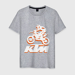 Футболка хлопковая мужская KTM белый, цвет: меланж