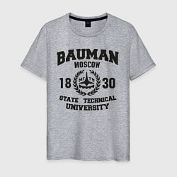 Футболка хлопковая мужская BAUMAN University, цвет: меланж
