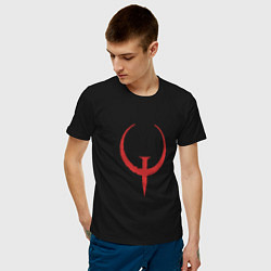Футболка хлопковая мужская Quake, цвет: черный — фото 2