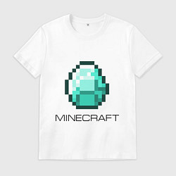 Футболка хлопковая мужская Minecraft Diamond, цвет: белый