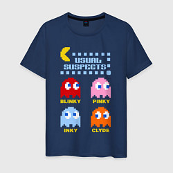 Футболка хлопковая мужская Pac-Man: Usual Suspects, цвет: тёмно-синий