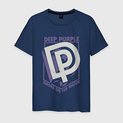 Футболка хлопковая мужская Deep Purple: Smoke on the water, цвет: тёмно-синий