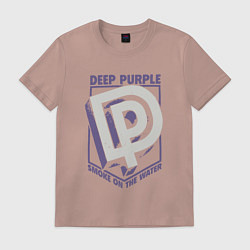 Футболка хлопковая мужская Deep Purple: Smoke on the water, цвет: пыльно-розовый