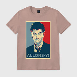 Футболка хлопковая мужская Allons-y Poster, цвет: пыльно-розовый