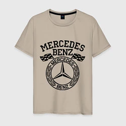 Футболка хлопковая мужская Mercedes Benz, цвет: миндальный