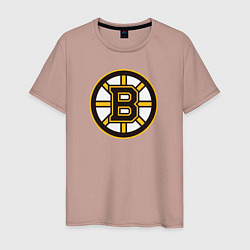 Футболка хлопковая мужская Boston Bruins, цвет: пыльно-розовый