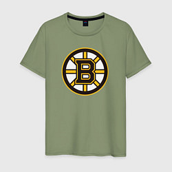 Футболка хлопковая мужская Boston Bruins, цвет: авокадо