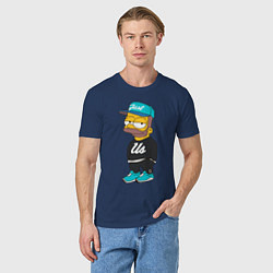 Футболка хлопковая мужская Bart Just Us, цвет: тёмно-синий — фото 2