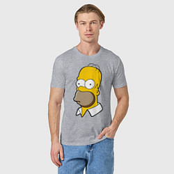 Футболка хлопковая мужская Sad Homer, цвет: меланж — фото 2