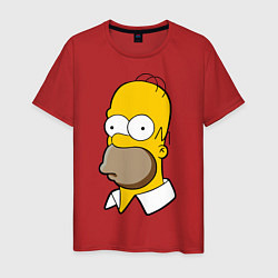 Футболка хлопковая мужская Sad Homer, цвет: красный